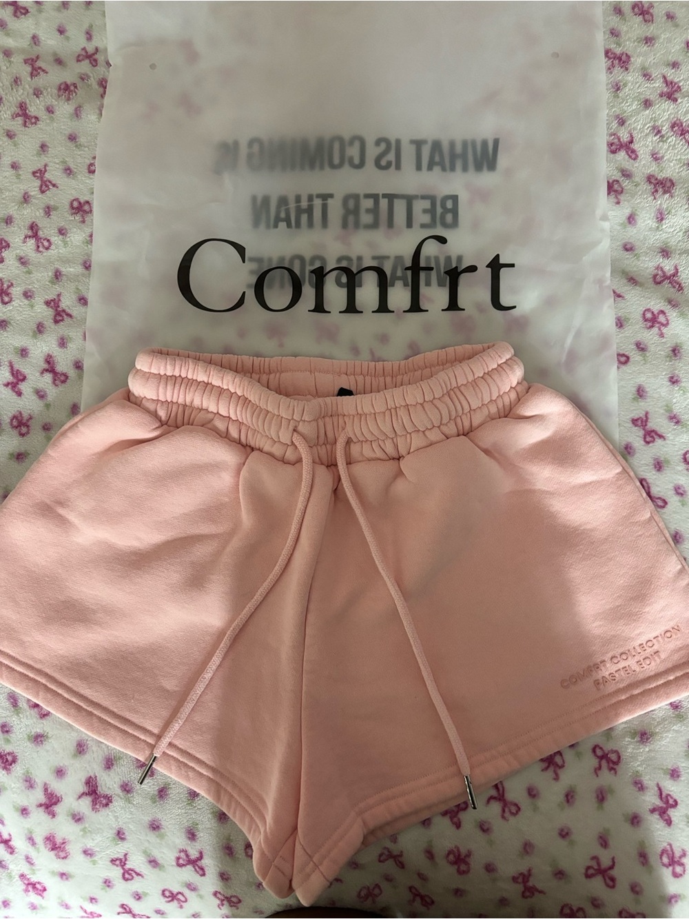 Comfrt Collection Pastel pink Women’s Athletic Drawstring Shorts